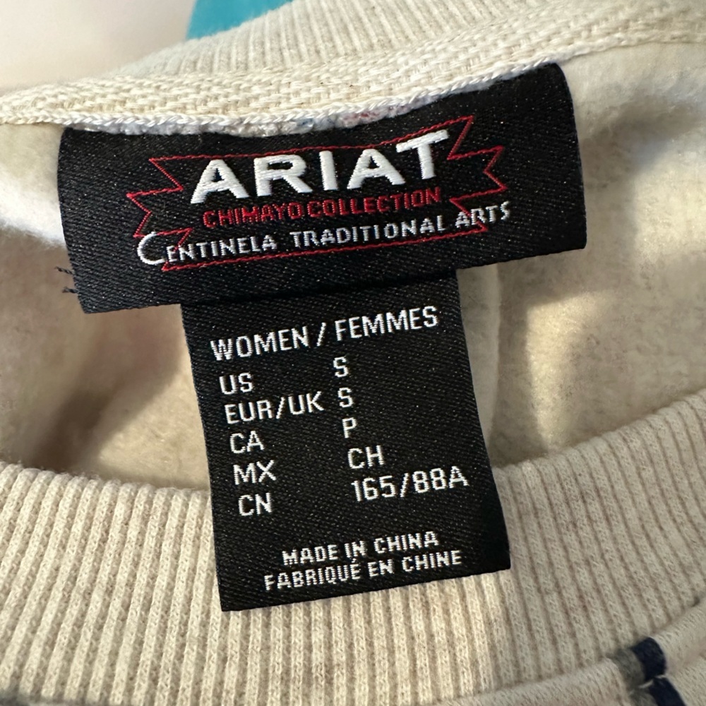 Ariat Geometric Pattern Sweatshirt - Red, Blue, Cream - Picture 11 of 15